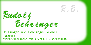 rudolf behringer business card